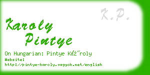 karoly pintye business card